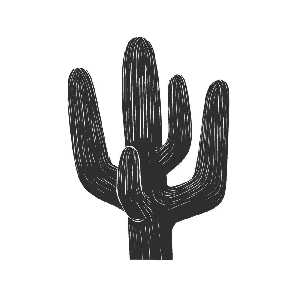 Cactus Illustration. Desert Plant Symbolizing Resilience And Survival. vector