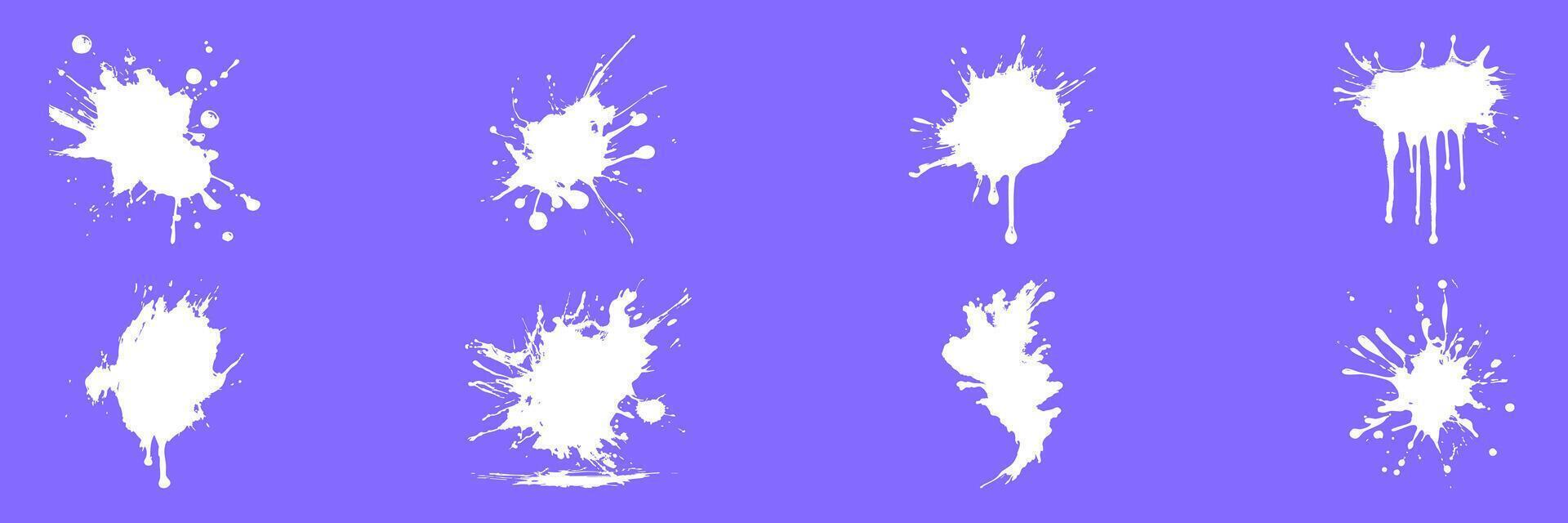 White Paint Splatter Set. Creative Art Elements For Design Projects Isolated Illustration Collection vector