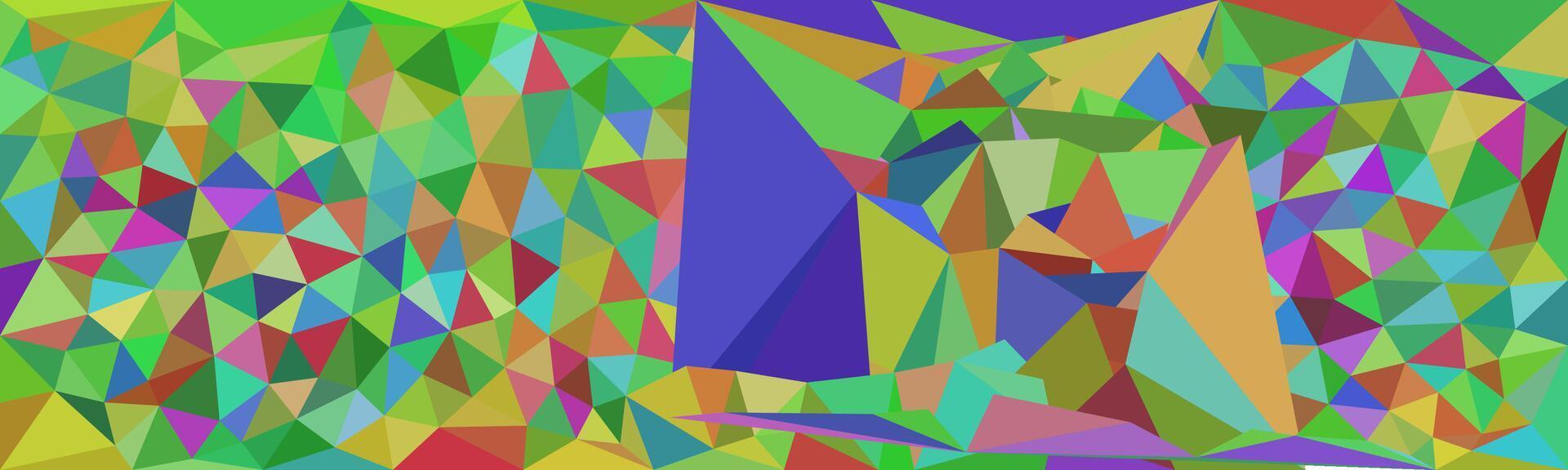 Vibrant abstract background with multicolor low poly triangles forming a chaotic, artistic mosaic full of geometric shapes and energetic contrasts. vector