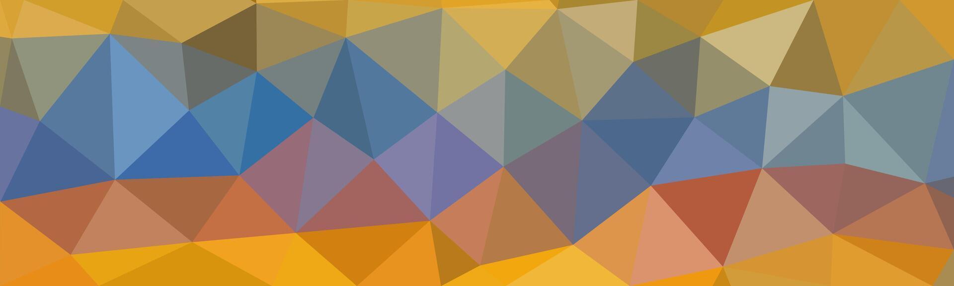 A soft-toned geometric background featuring a mosaic of transparent triangles in earthy blues, oranges, and yellows, creating a warm, abstract, and low-poly design. vector