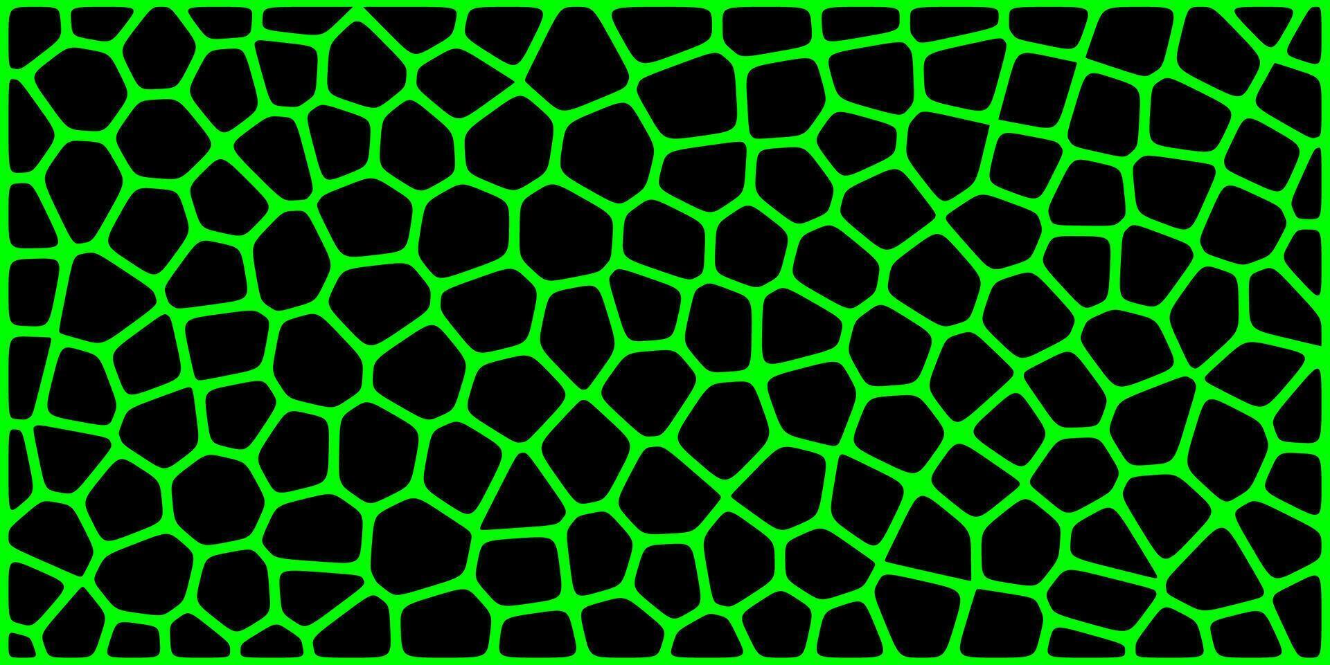 Abstract green and black pattern resembling a glowing bio-cell or mosaic grid, creating a modern, organic tech texture. vector