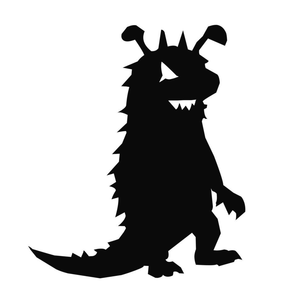 Black devil monster silhouette illustration vector