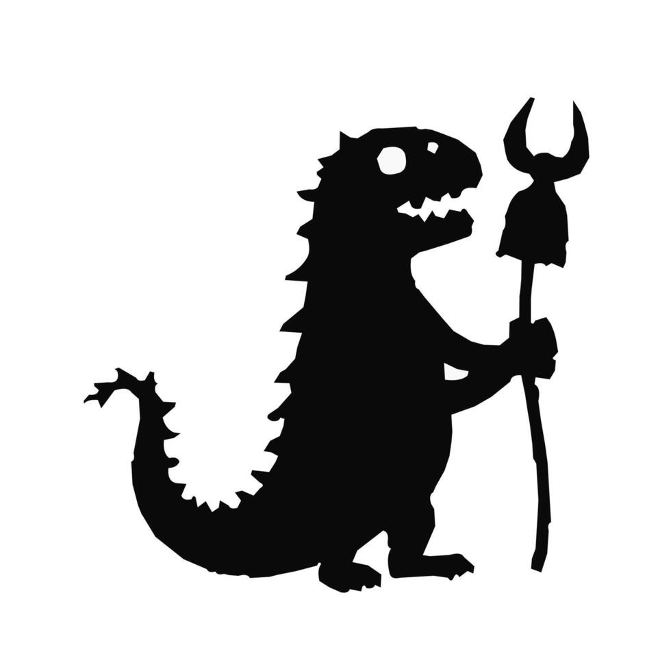 Black silhouette monster design vector