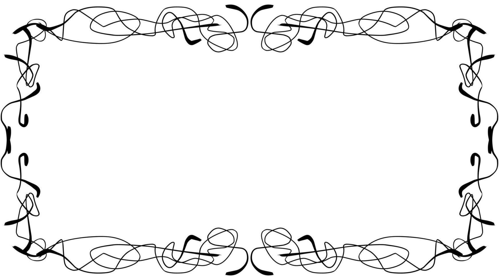 Black line abstract border frame vector