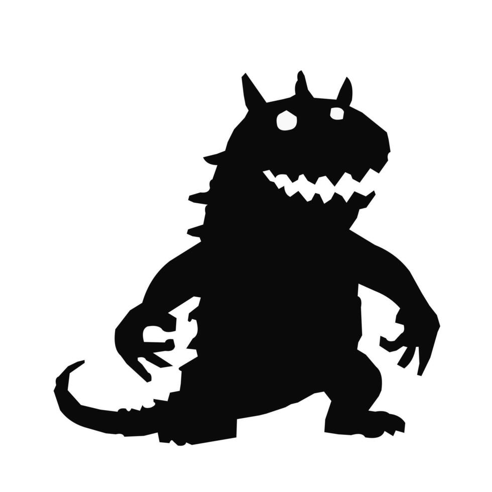 Giant devil black silhouette vector