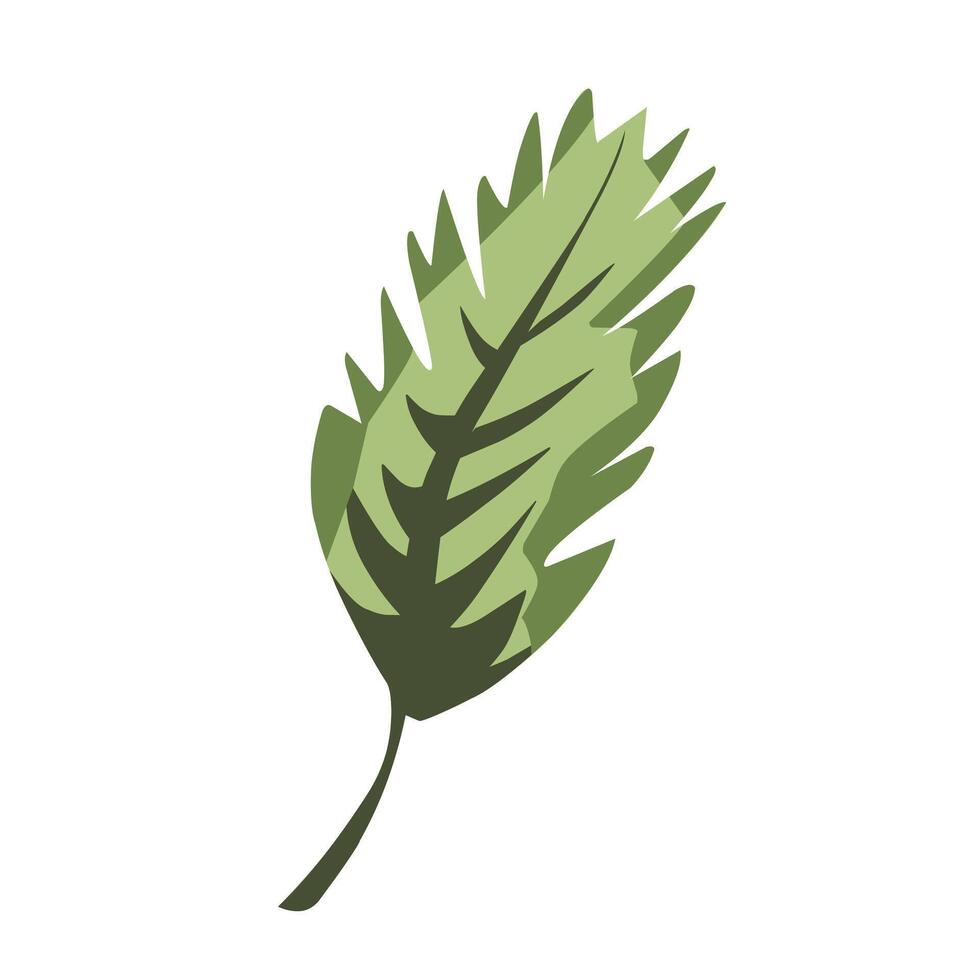 Green leaf design element white background vector