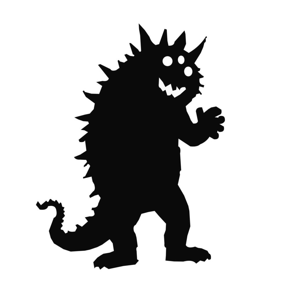 Creepy monster silhouette vector
