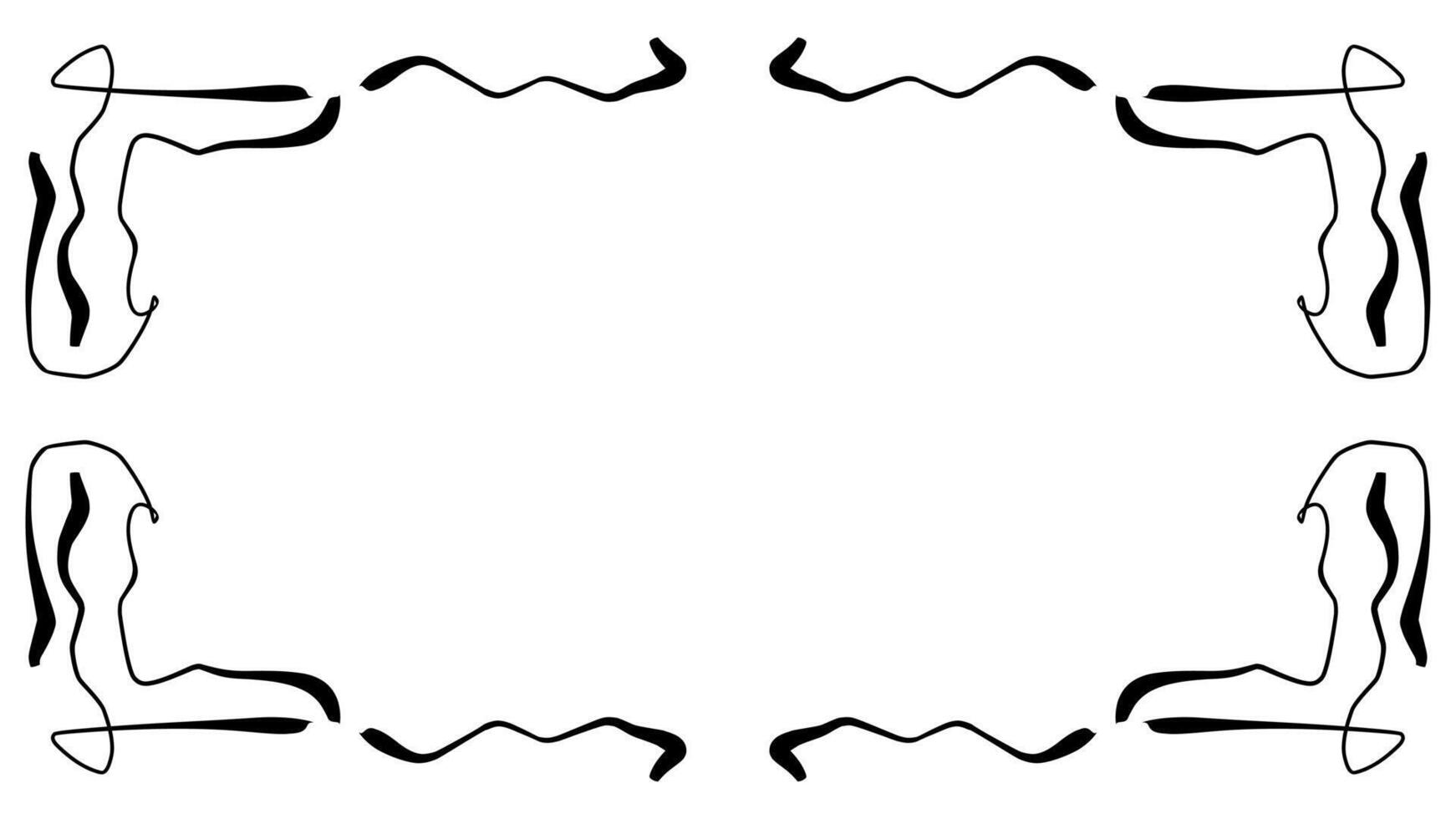 Hand drawing border frame abstract vector