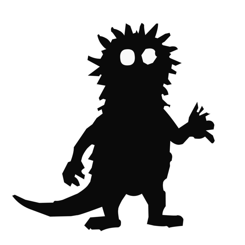 Cute black monster vector