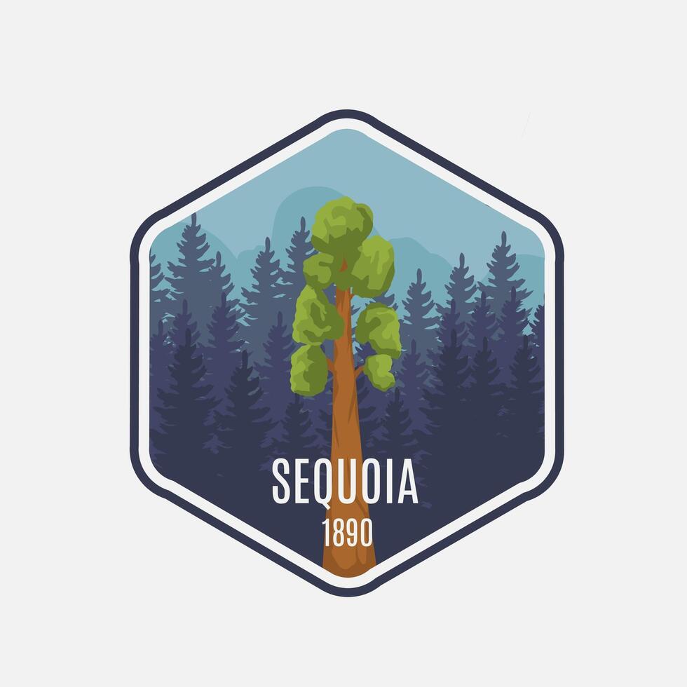 Silhouette of Sequoia National Park Perfect for Sticker, Apparel, etc vector