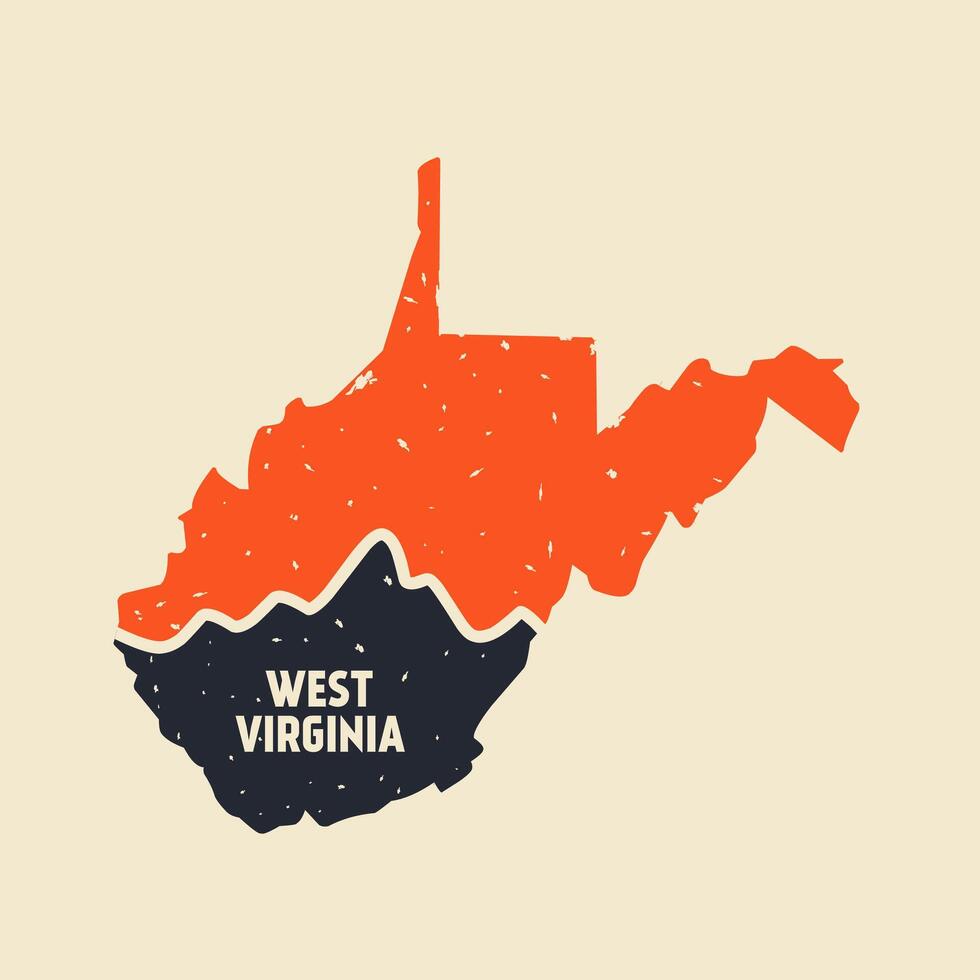 West Virginia Mountain Simple Design vector