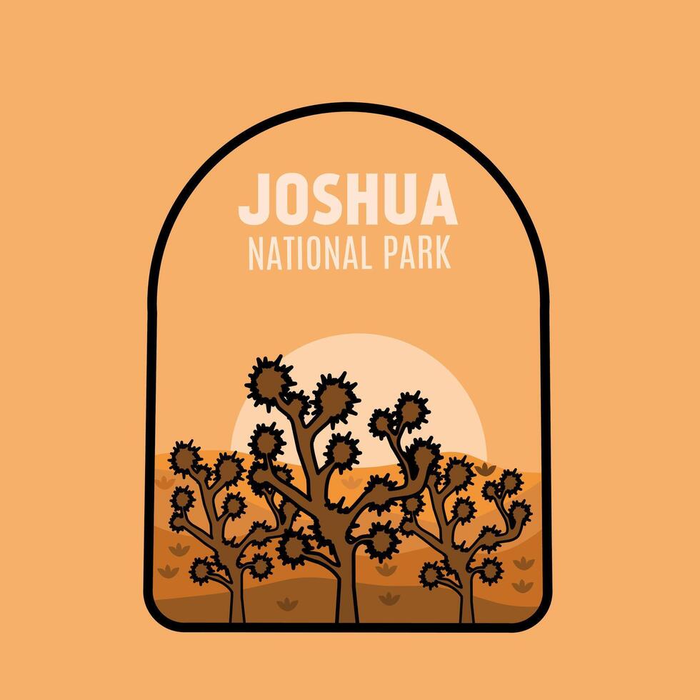 Joshua National Park Patch Design vector