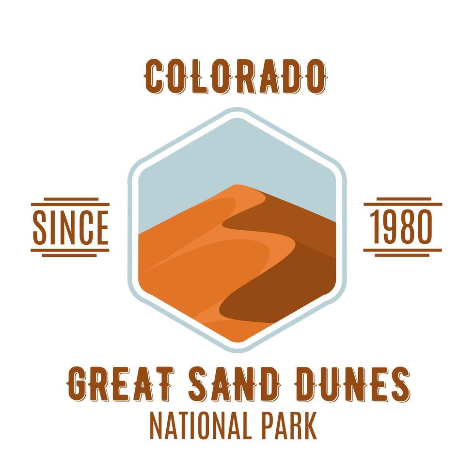 Symbol of Great Sand Dunes in Colorado Perfect for Print, Apparel, etc vector
