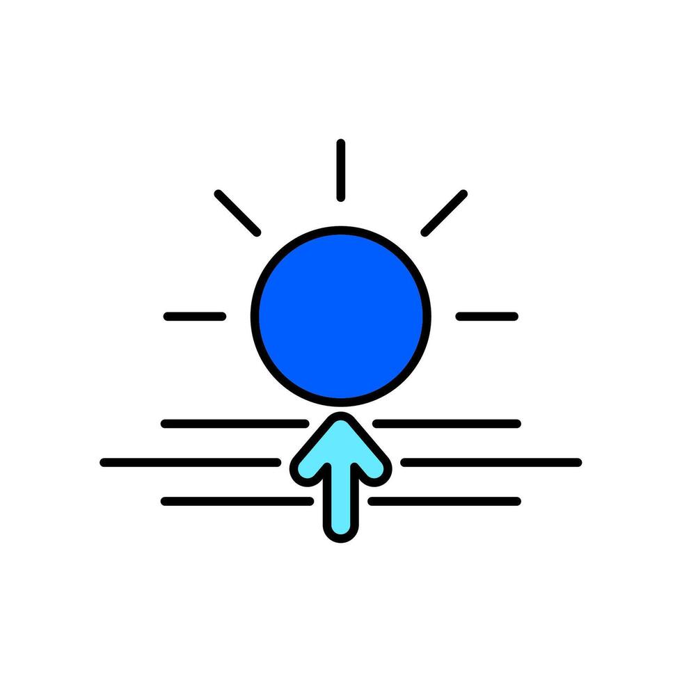 Icon a sunrise, isolated against a clean background. vector