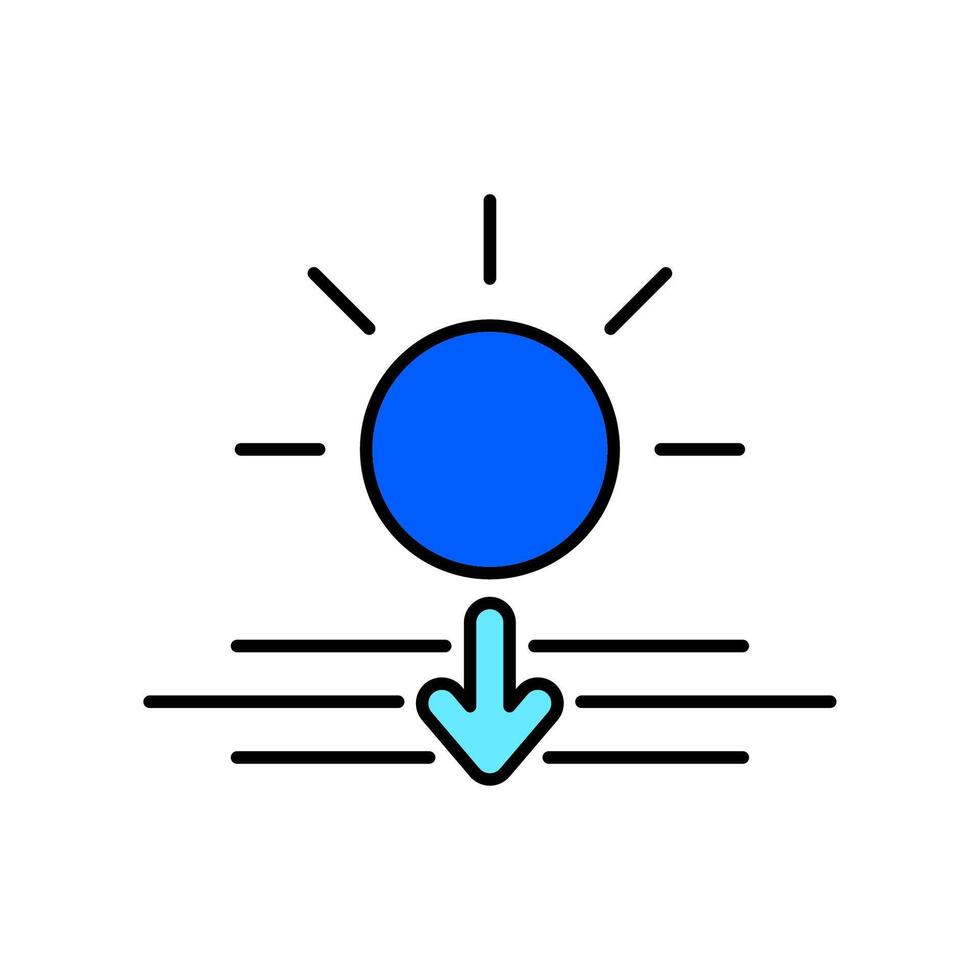 Icon a sunset, isolated against a clean background. vector
