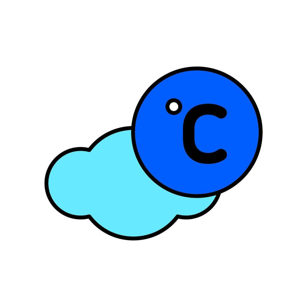 Icon a degree celsius, isolated against a clean background. vector