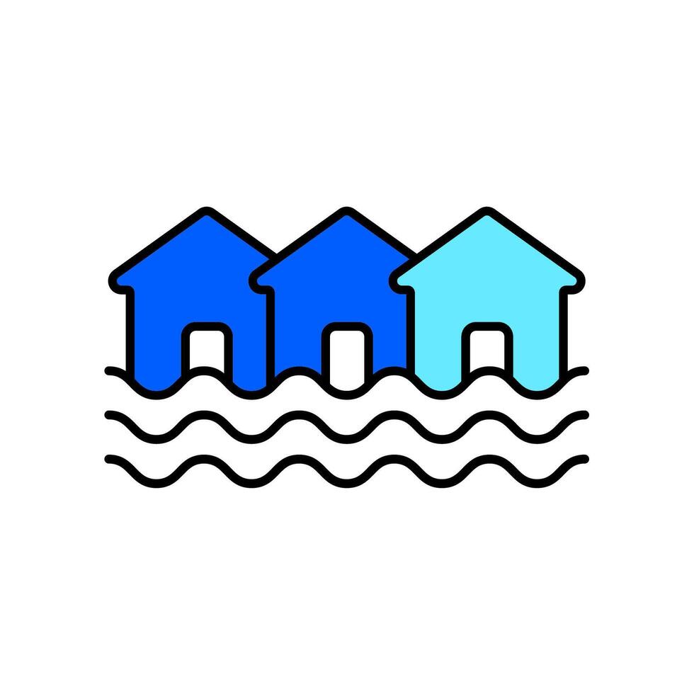 Icon a flooding, isolated against a clean background. vector