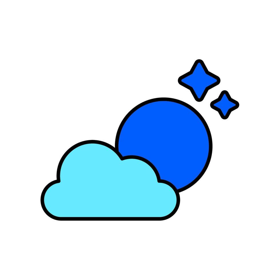 Icon a night, isolated against a clean background. vector