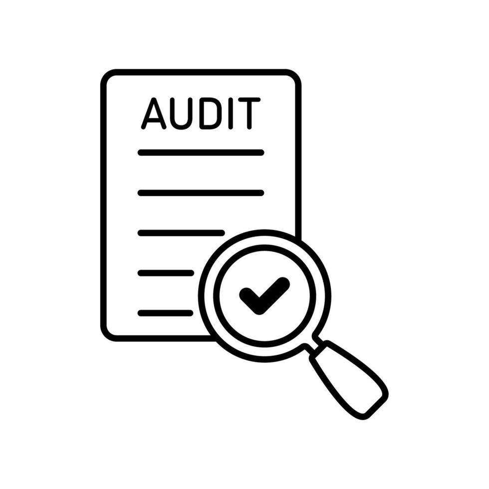 Icon a compliance audit, isolated against a clean background. vector
