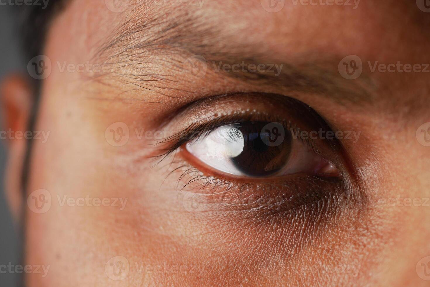 Close-up view of human eye highlighting intricate details photo