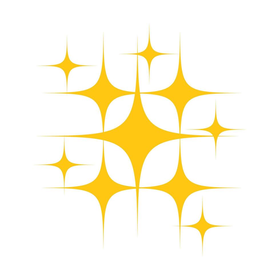 Shiny golden star with sparkles, ideal for food rating icons, gourmet badges, or menu highlight visuals vector