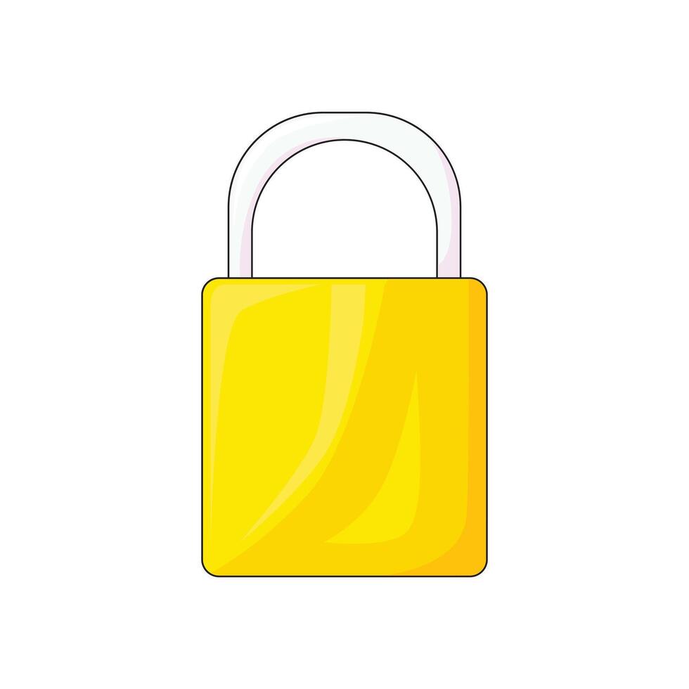 Golden locked padlock icon symbolizing security, protection, privacy, and digital safety in modern design vector