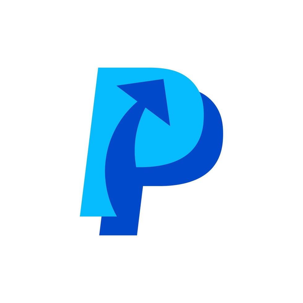Letter P for finance arrow logo design template vector