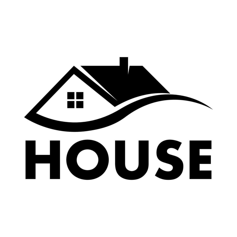 House building art logo design template vector