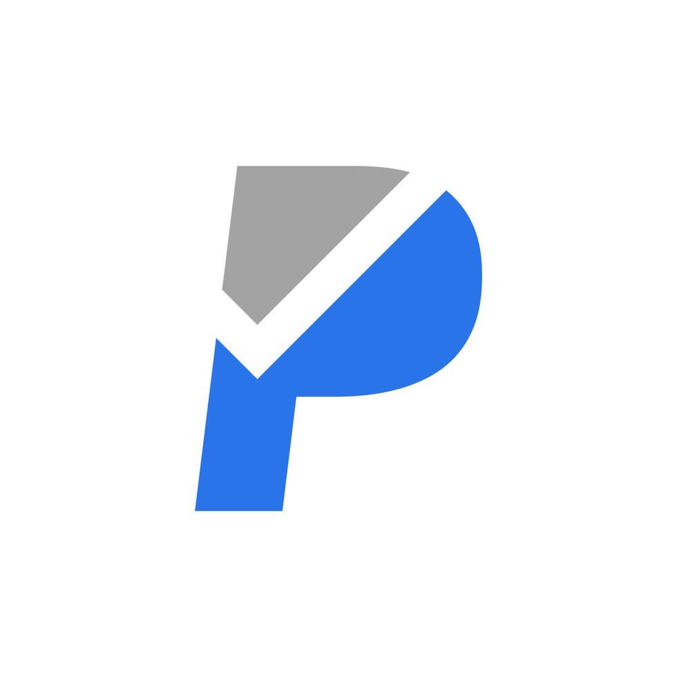Letter P for finance checklist logo design template vector