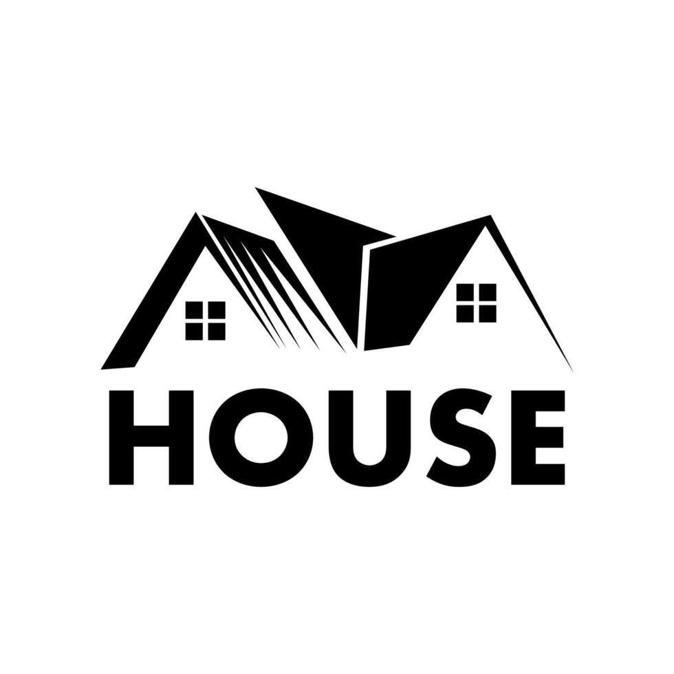 House building black logo design template vector