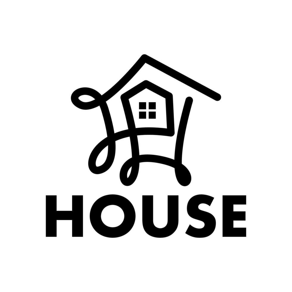 House curly building logo design template vector