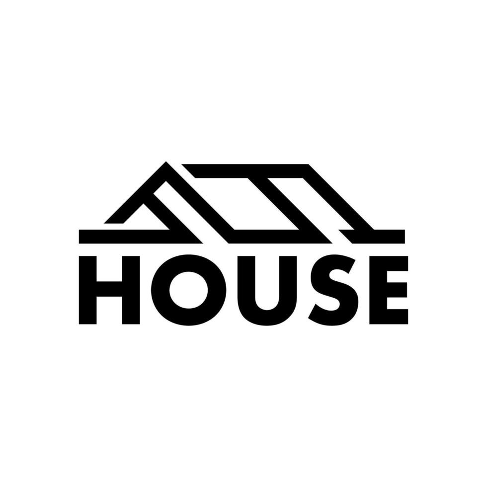 Line house building logo design template vector