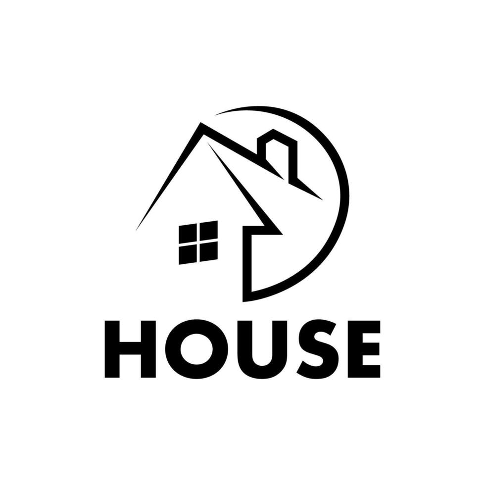 House building roof logo design template vector