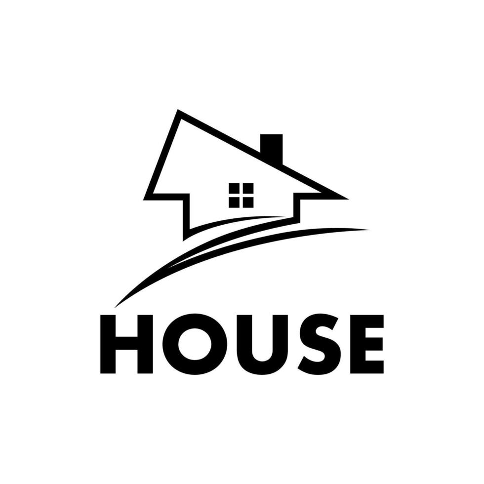Modern house building logo design template vector