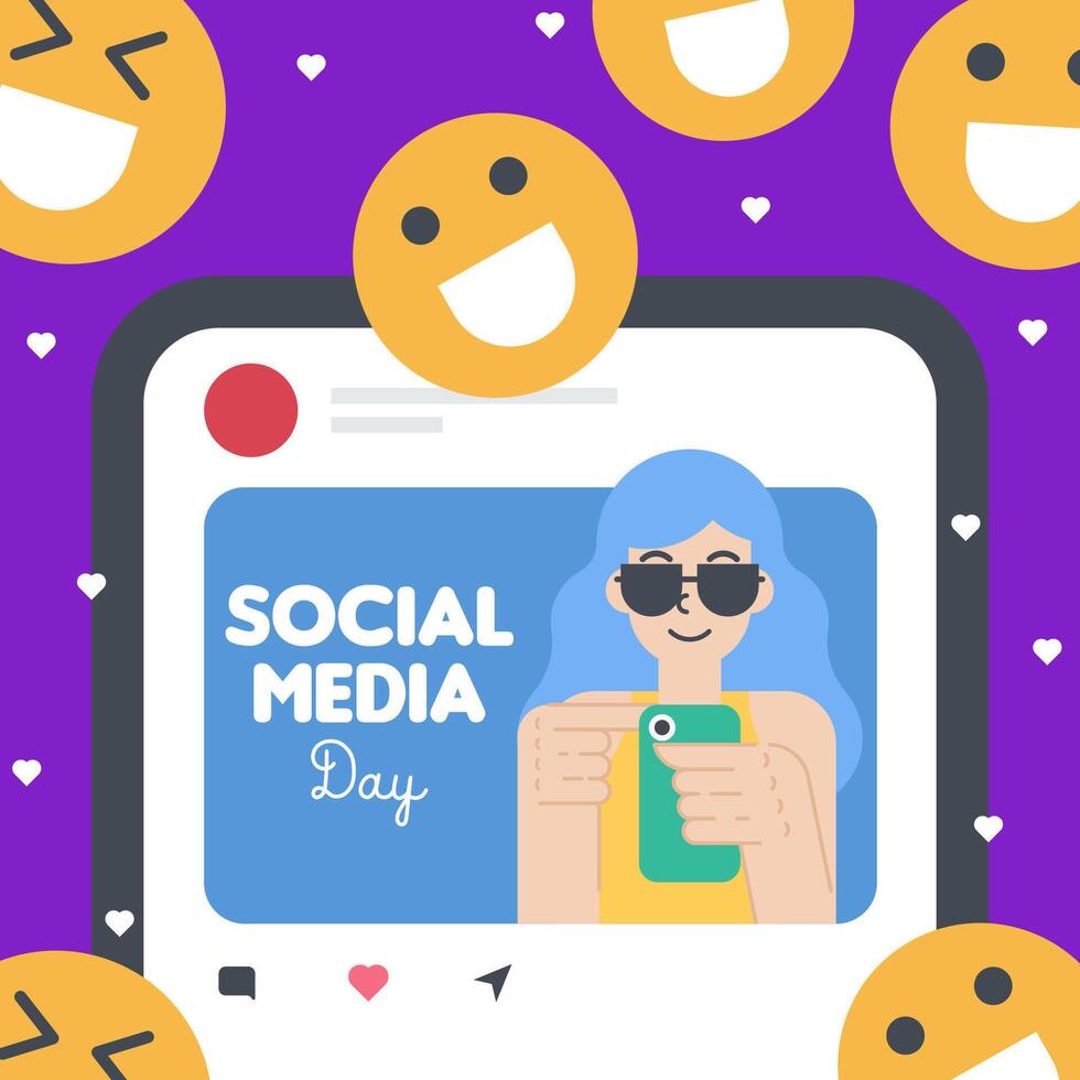 Social media day illustration vector