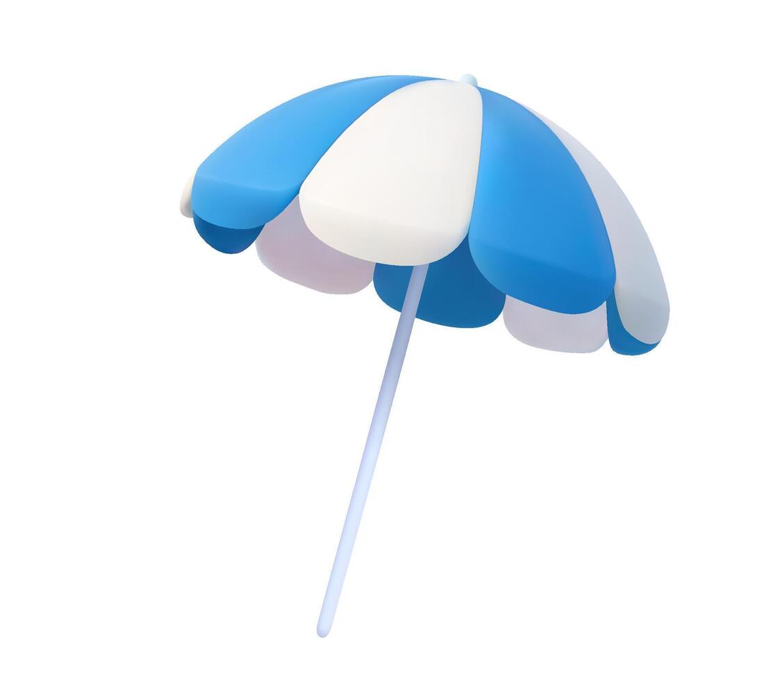 3D beach umbrella or parasol . vector