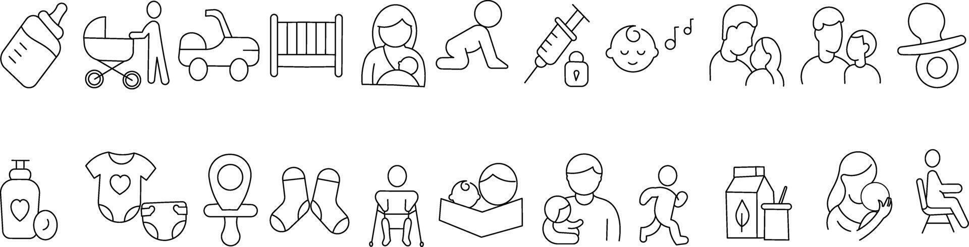 Parenting and Childcare Icon Set vector