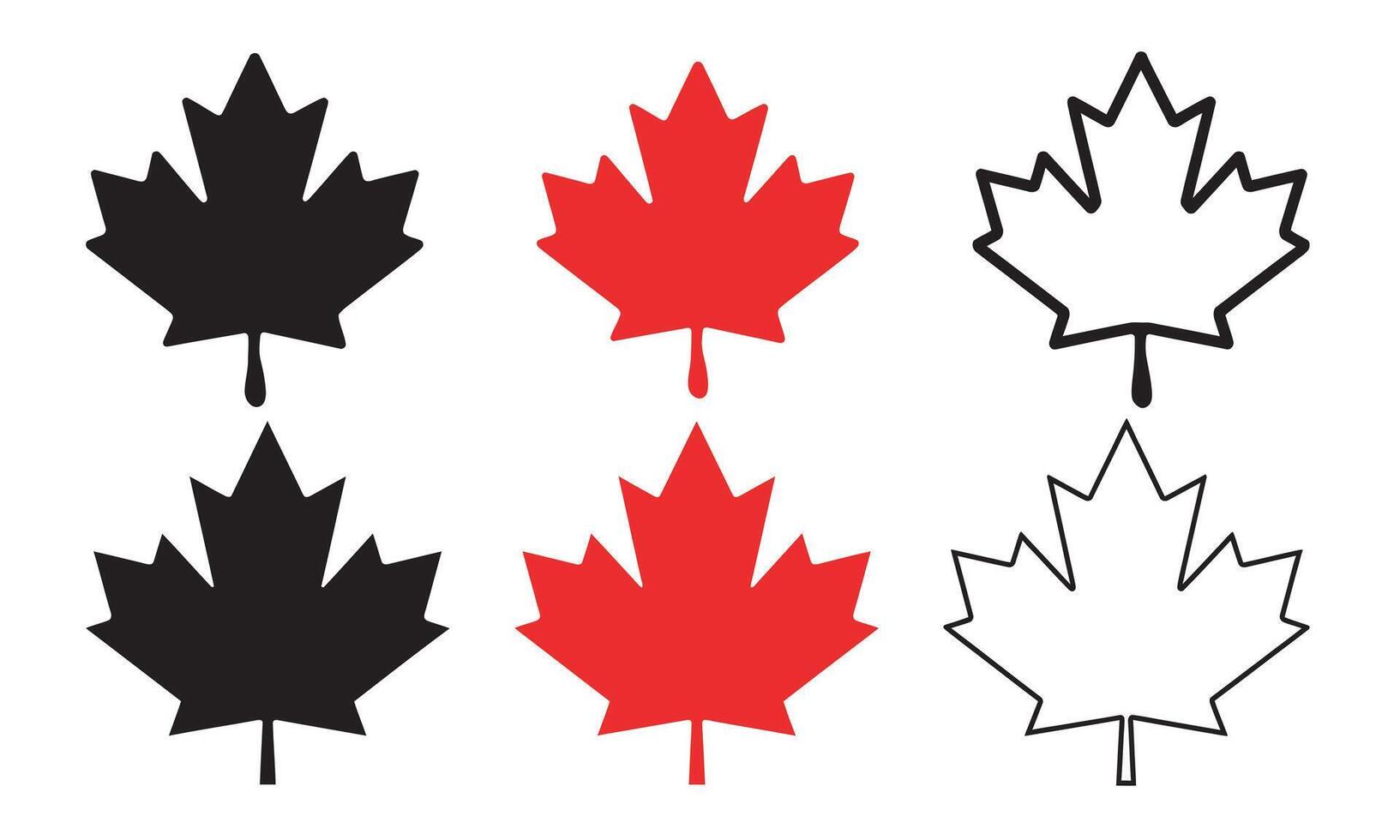 Maple Leaf Icon Set vector