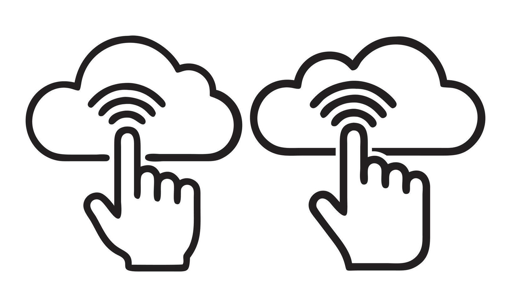 Cloud Computing Interface Icons Showing Interaction, illustration vector
