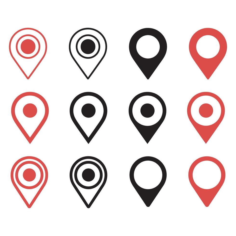 Map Pointer Pin Icon Set vector