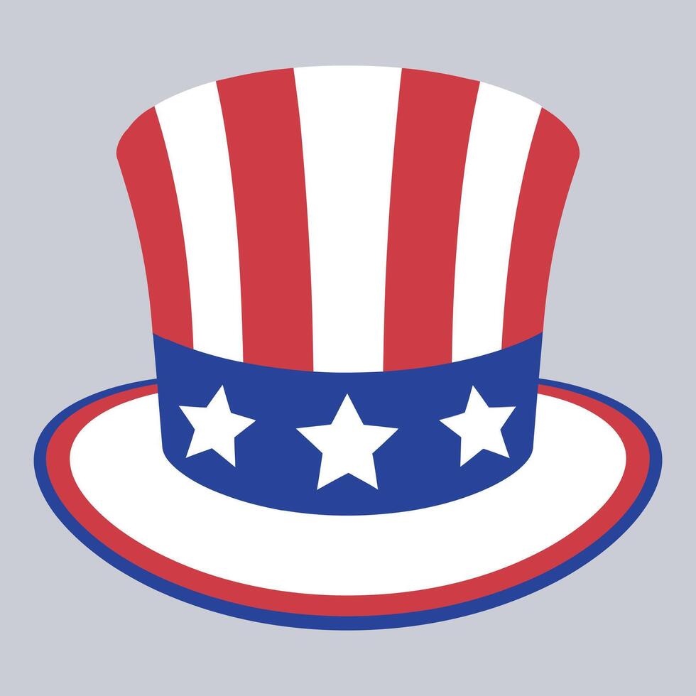 Uncle Sam's hat. United States patriotic symbol icon, Uncle Sam Hat Illustration vector