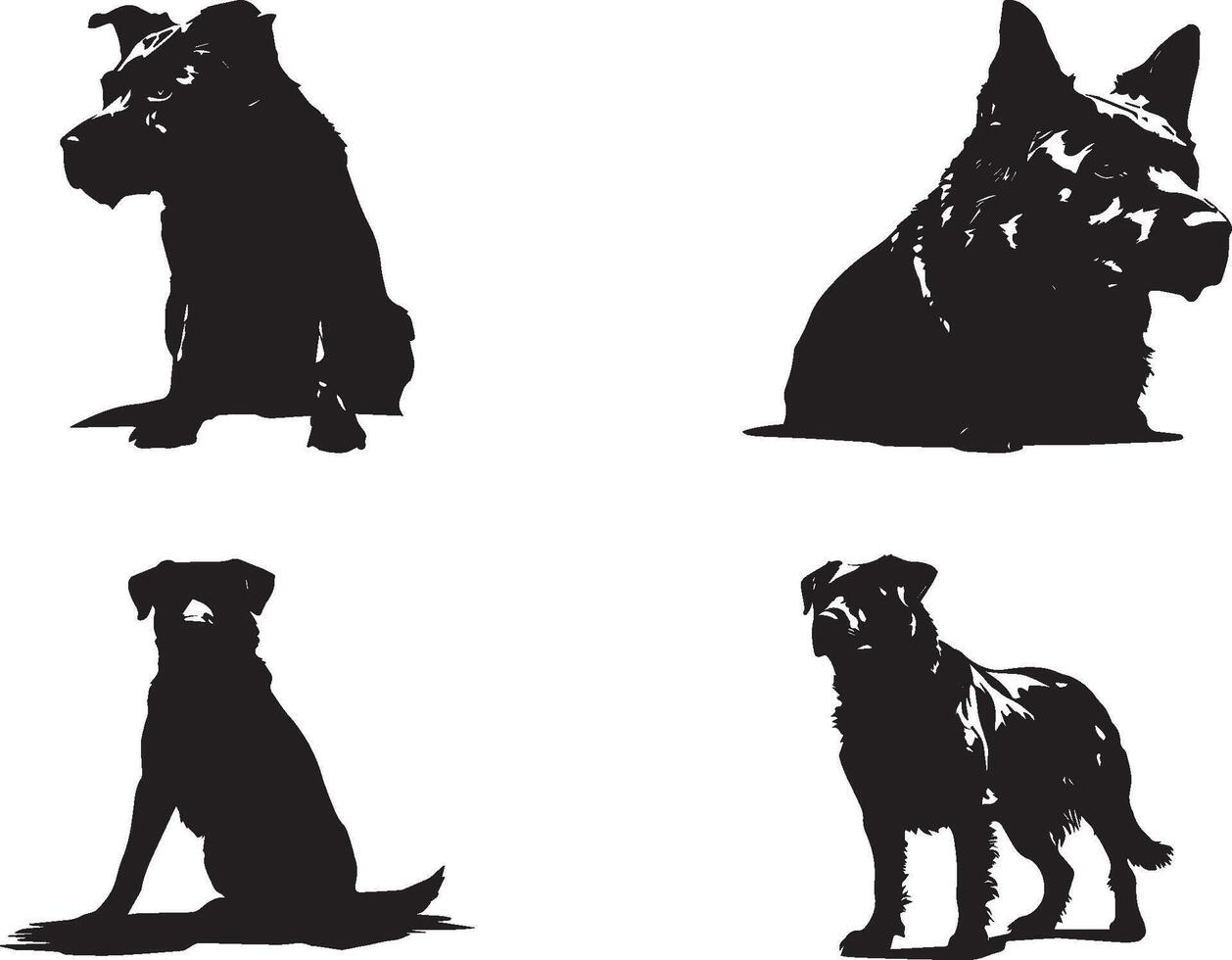 Collection of Dog Silhouettes vector