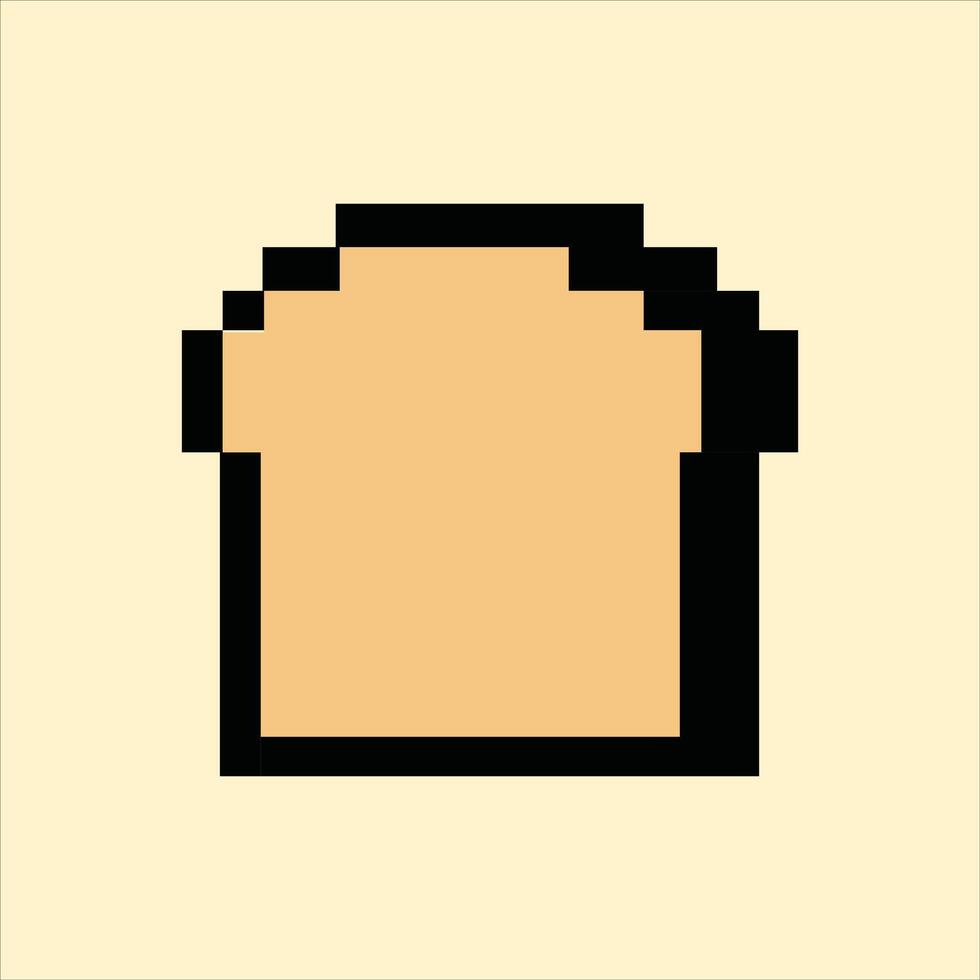 Pixel bread slice icon on creamy beige background vector