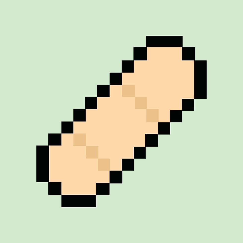 Pixel bandage icon on mint green background vector