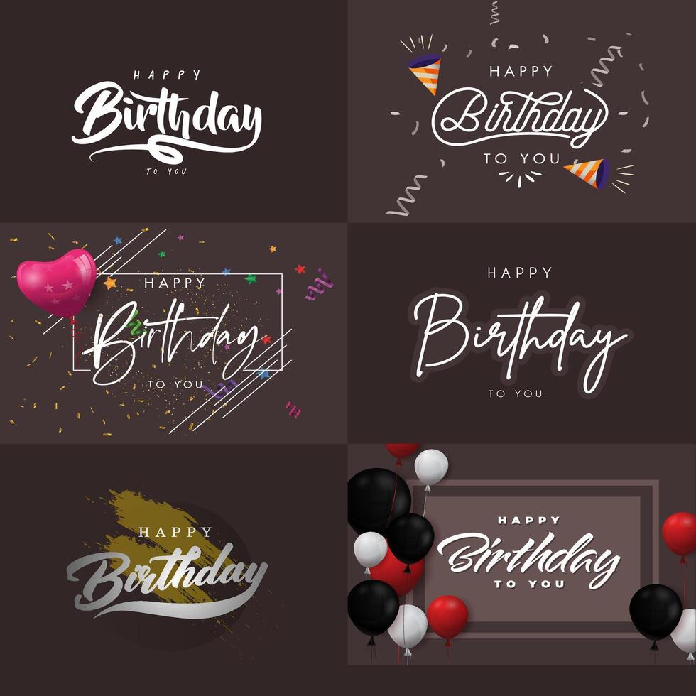 Happy Birthday typography with design vector