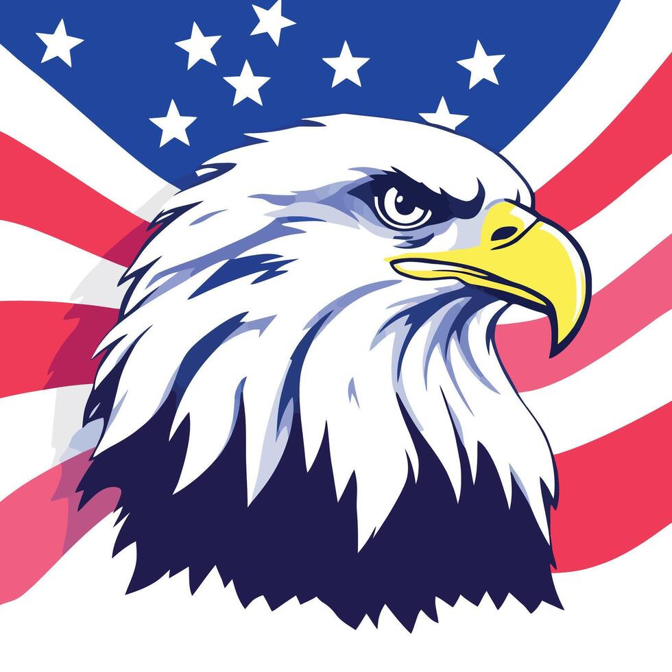majestic bald eagle representing american freedom and pride vector