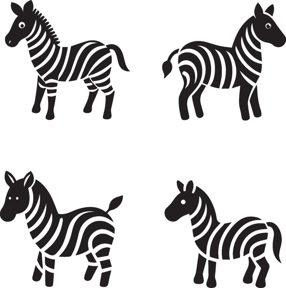 Zebra set design vector