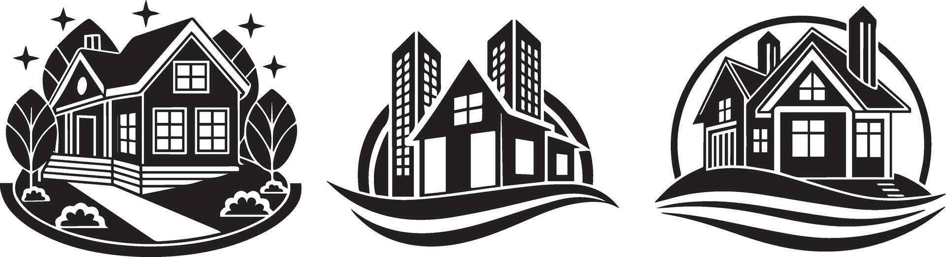 Real estate logo designs vector