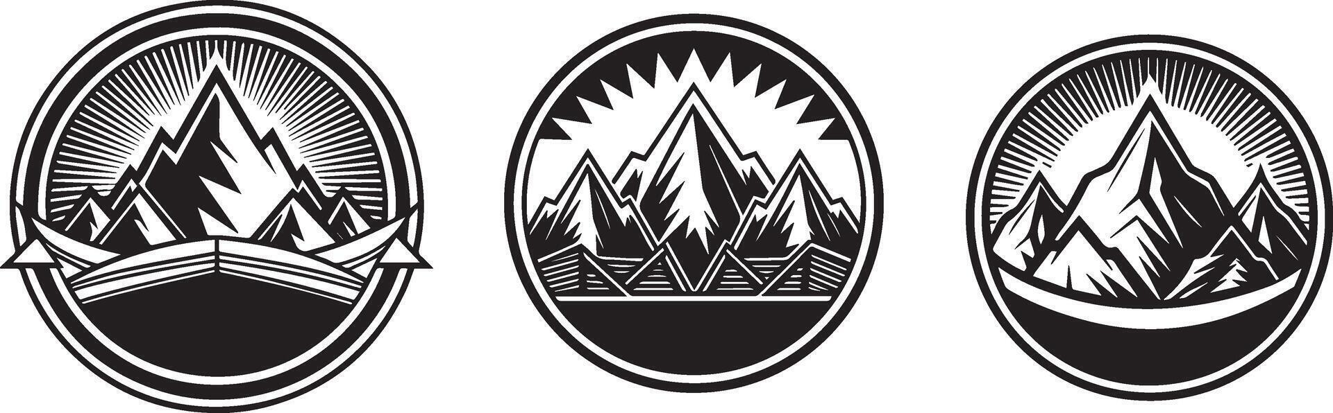 Silhouette set of mountains vector