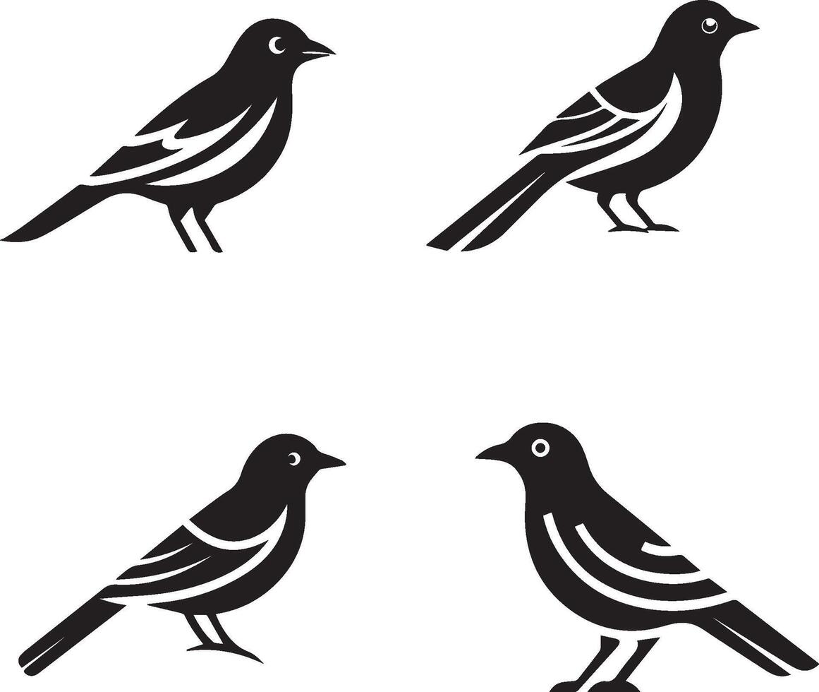Set of birds silhouette isolated vector